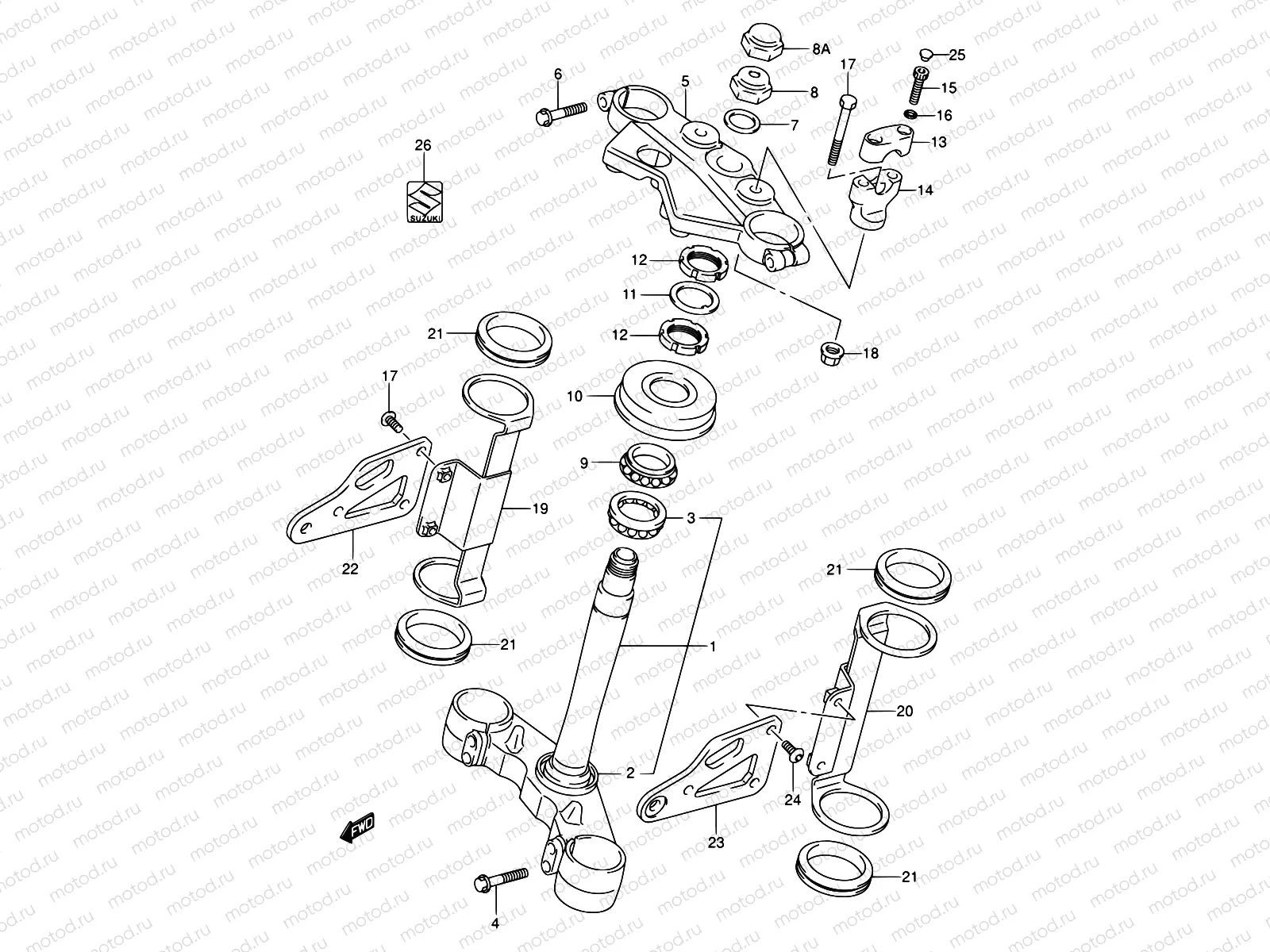 59 - STEERING STEM (SV650K3/UK3/K4/UK4/K5/UK5/K6/UK6/K7/UK7/AK7/UAK7)