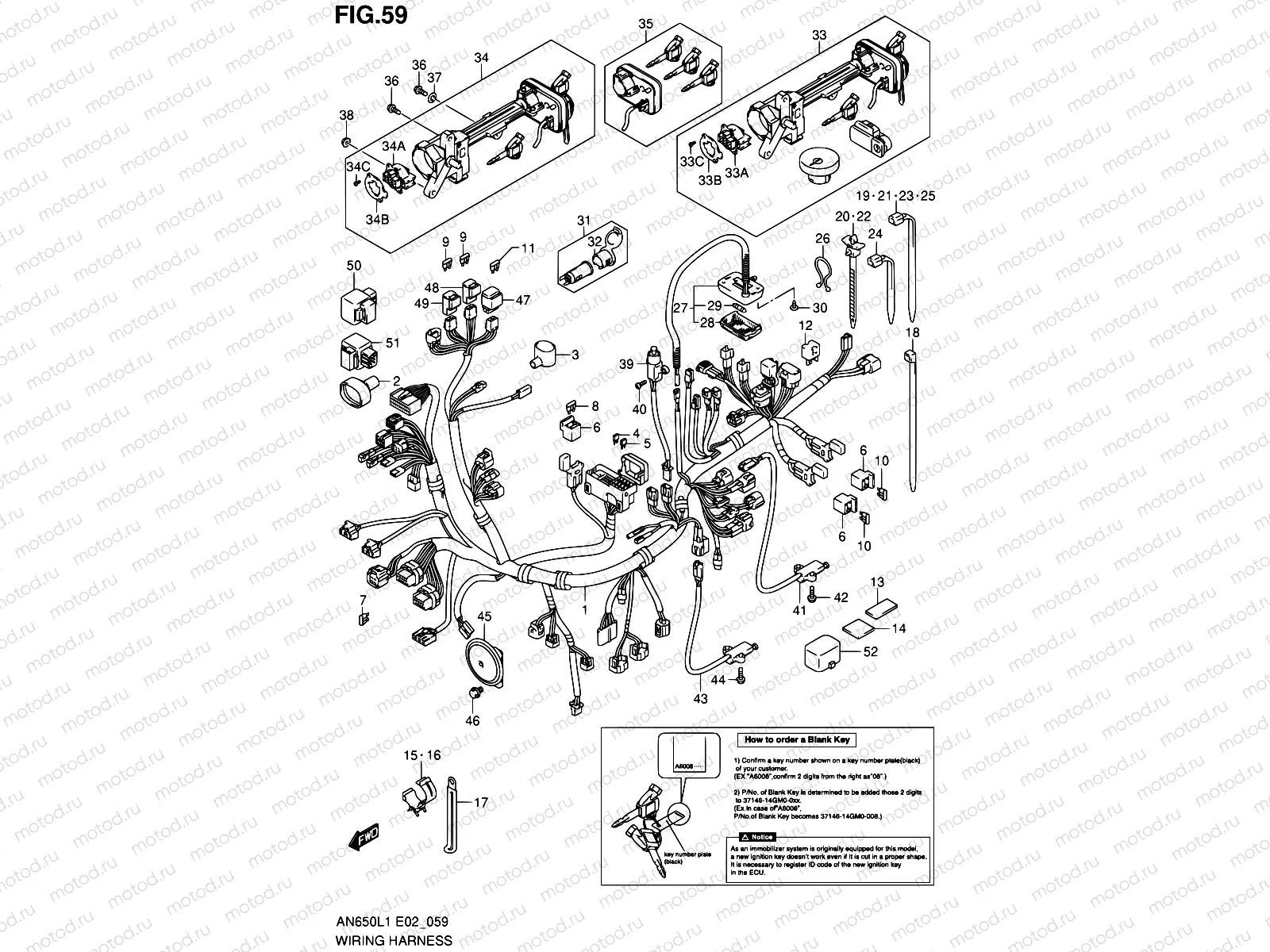 59 - WIRING HARNESS (AN650AL1 E24)
