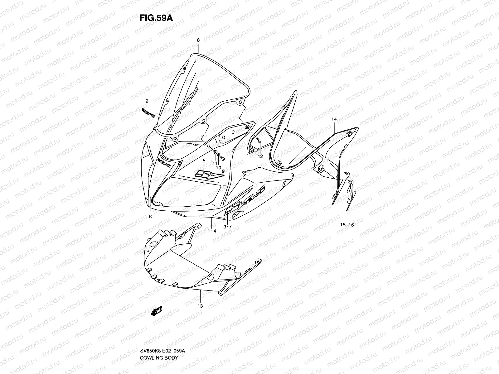 59A - COWLING BODY (MODEL K9 WITH COWLING)