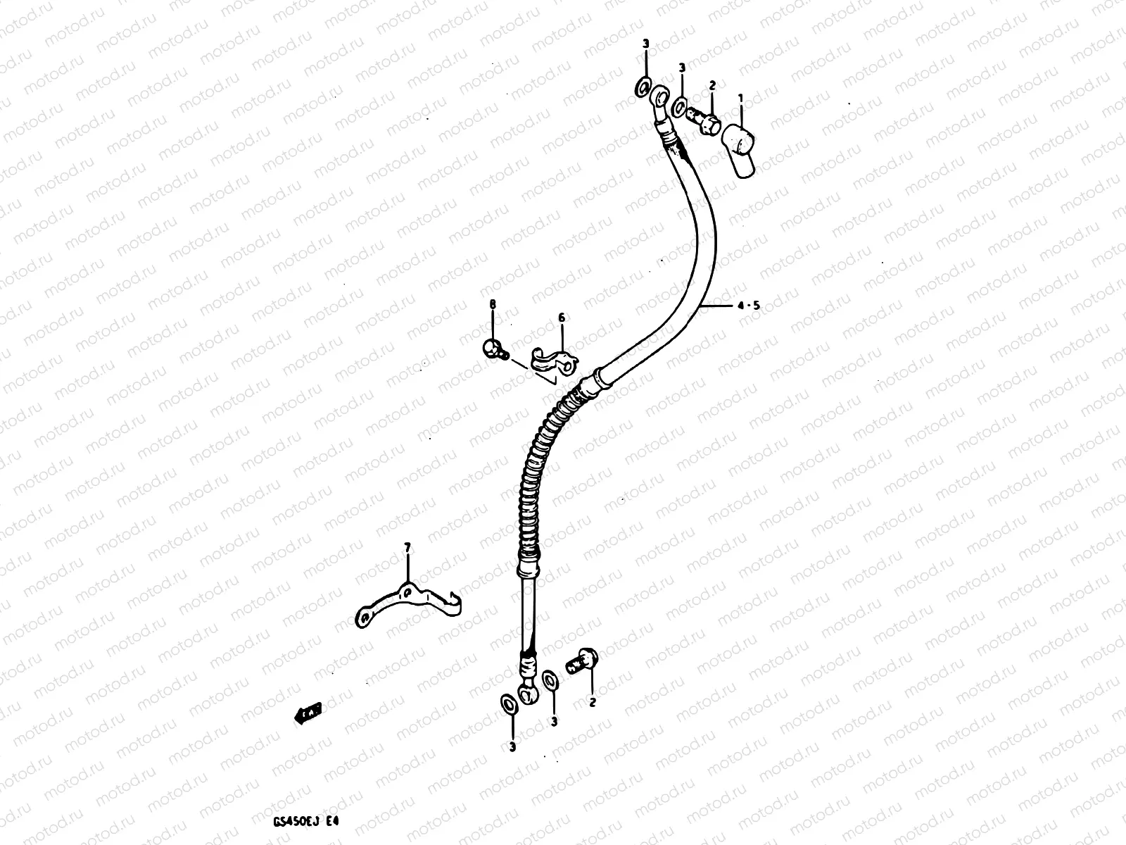 59A - FRONT BRAKE HOSE (MODEL J)