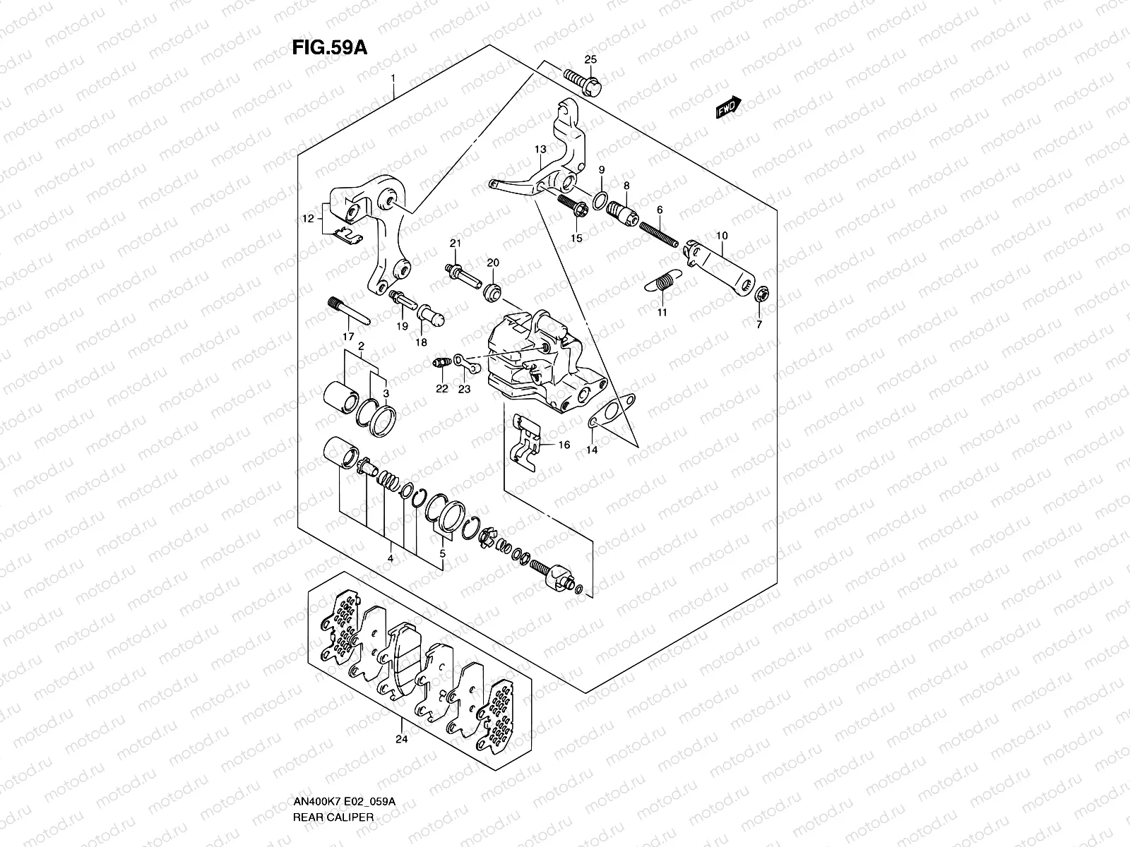59A - REAR CALIPER (AN400AK9/ZAK9/AL0/ZAL0)