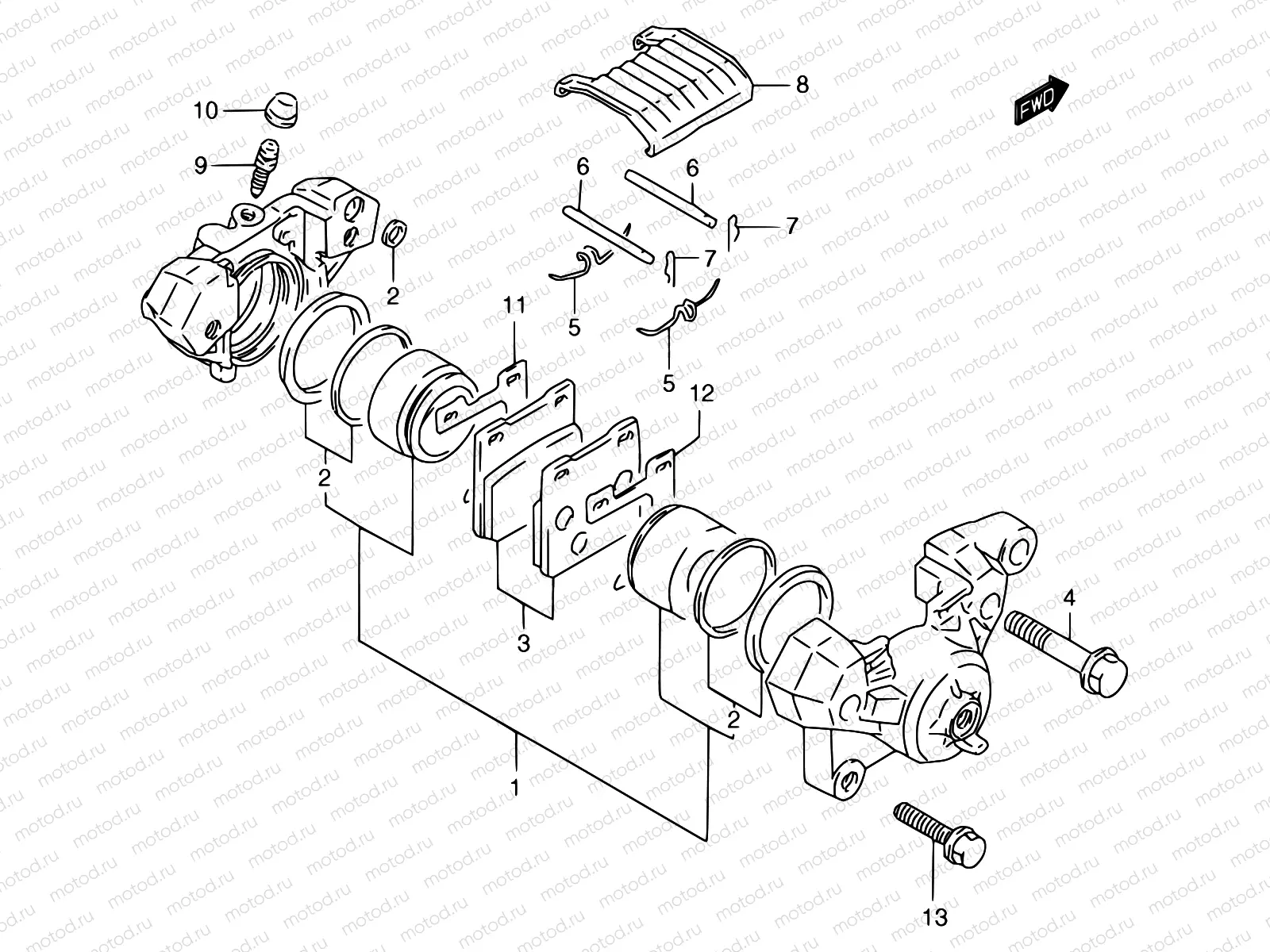 59A - REAR CALIPER (GSF1200SAV/SAW/SAX/SAY)