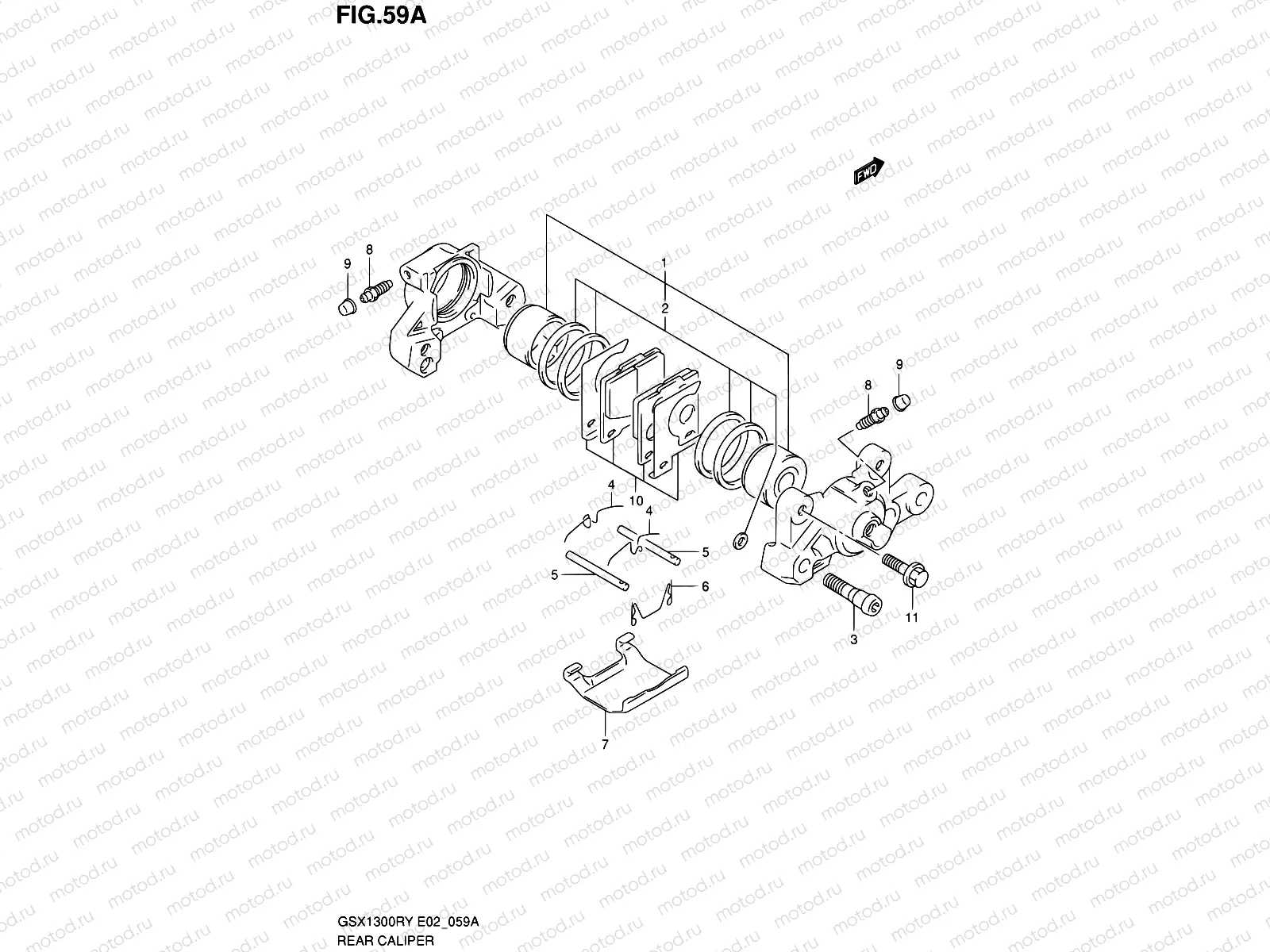 59A - REAR CALIPER (GSX1300RK3)