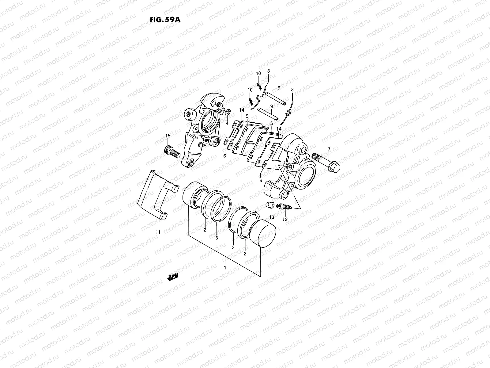 59A - REAR CALIPER (MODEL P/R/S)