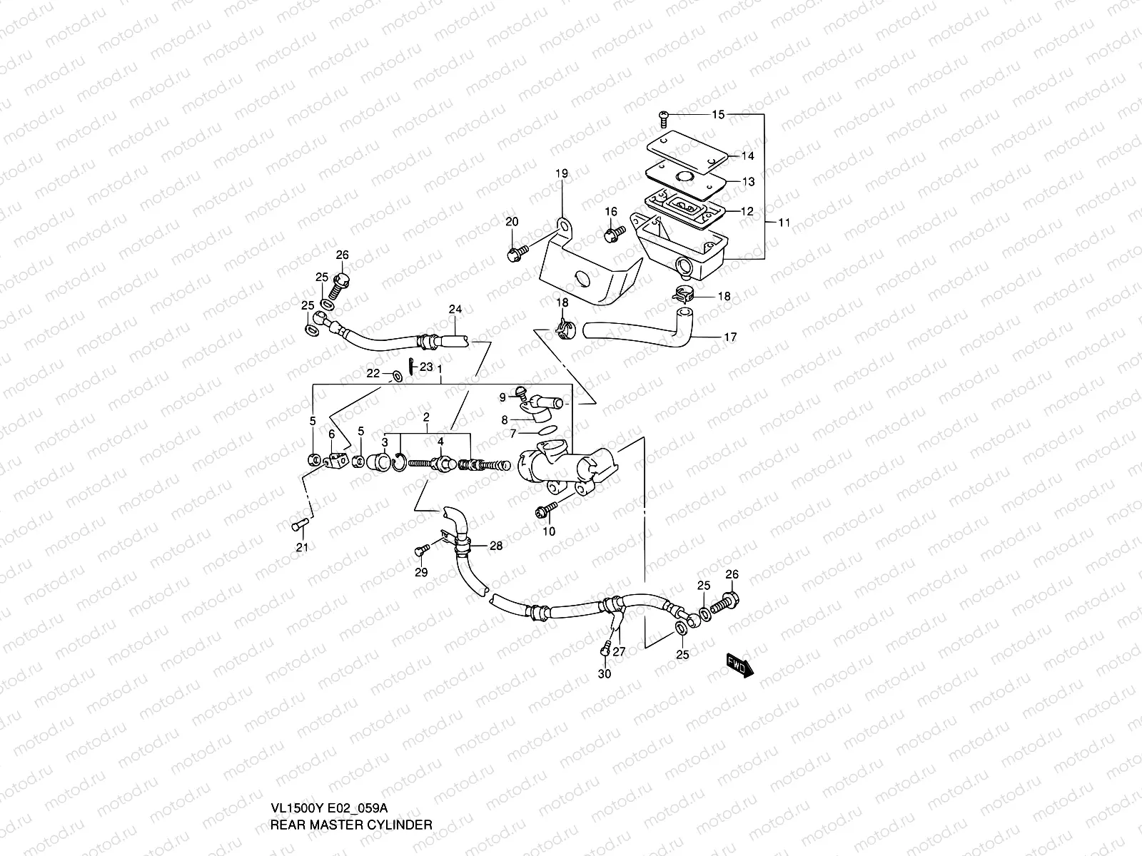 59A - REAR MASTER CYLINDER (MODEL K2/K3/K4)