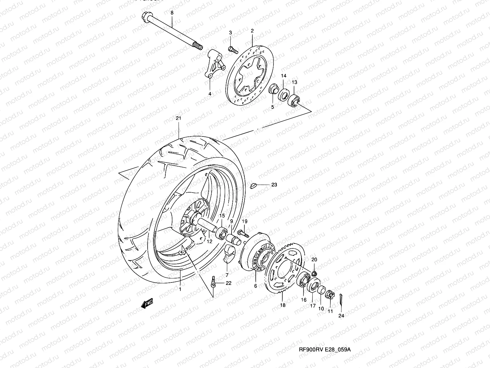 59A - REAR WHEEL (MODEL T/V)