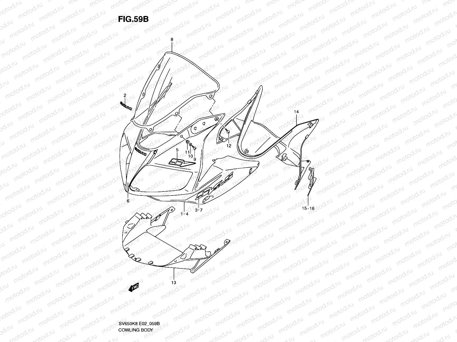 59B - COWLING BODY (MODEL L0)