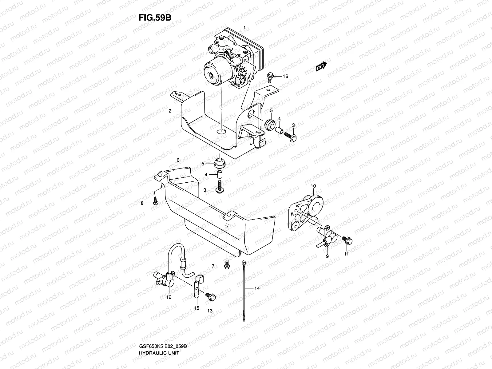 59B - HYDRAULIC UNIT (GSF650AK5/UAK5/SAK5/SUAK5/AK6/YAK6/SAK6/SUAK6)