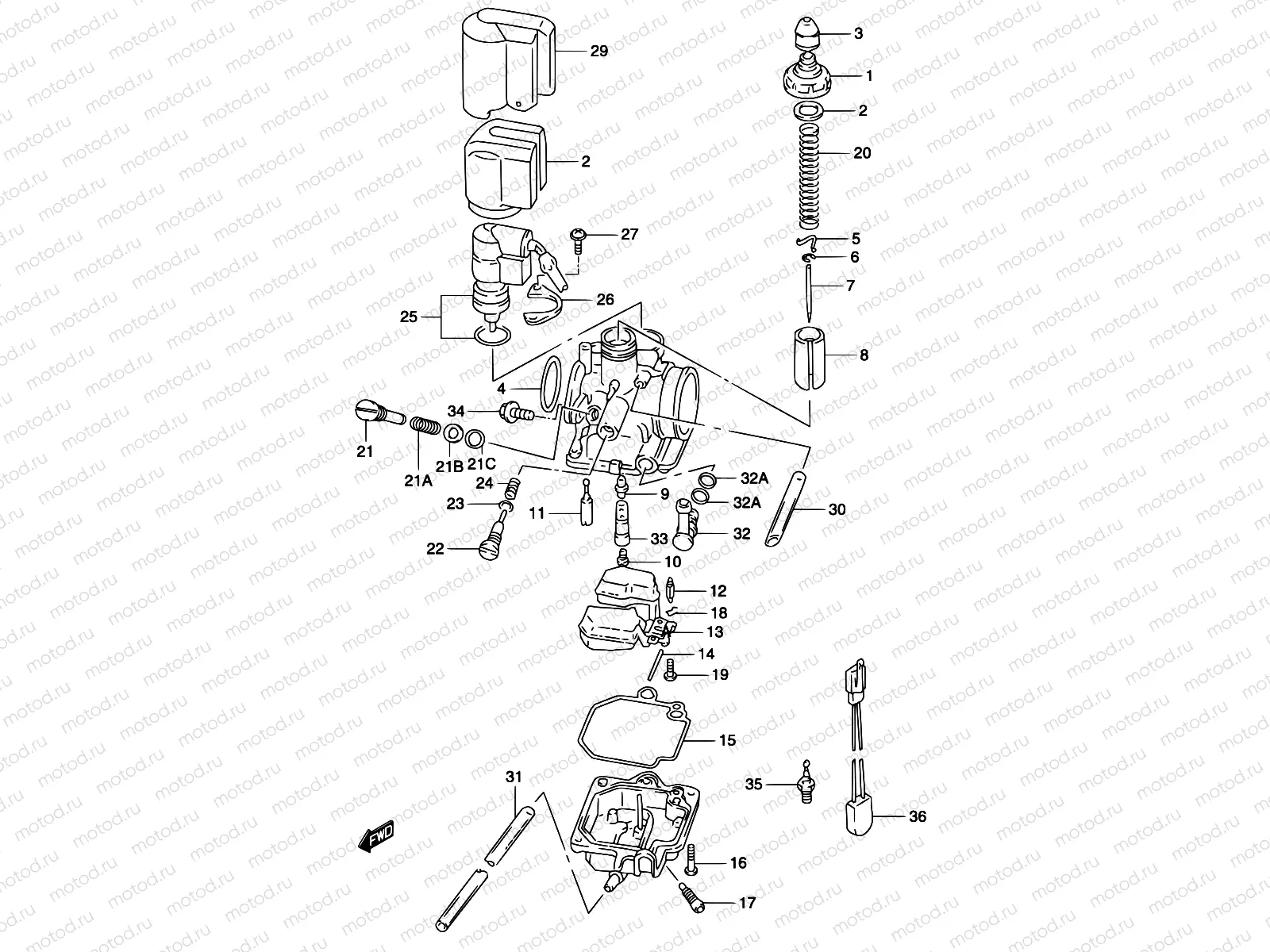 5B - CARBURETOR (MODEL AY50 K1/K2)