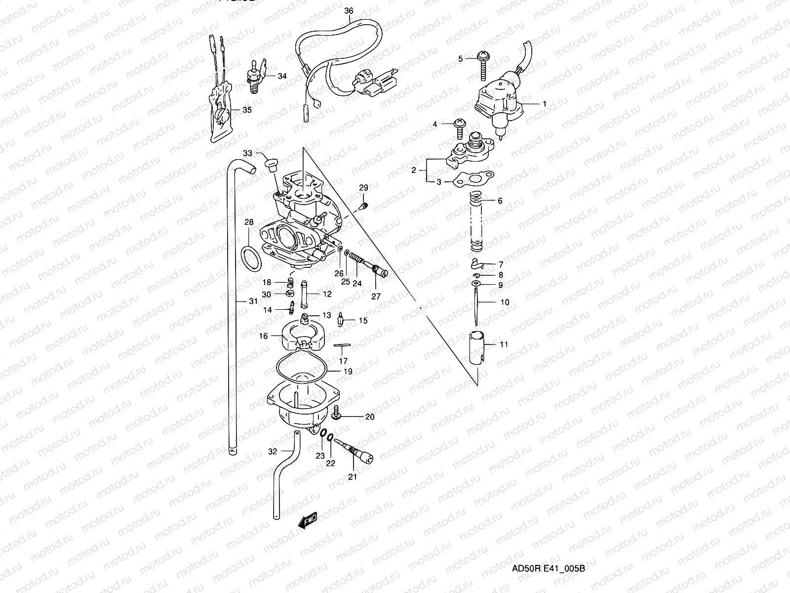 5B - CARBURETOR (MODEL L E41/MODEL K E06 E.NO.211605~)