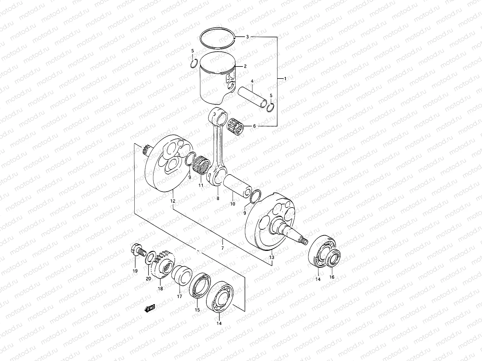 5B - CRANKSHAFT (MODEL M)