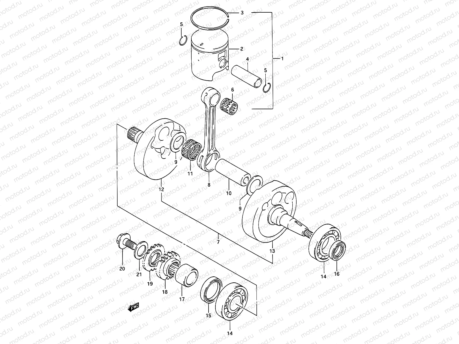 5B - CRANKSHAFT (MODEL M)