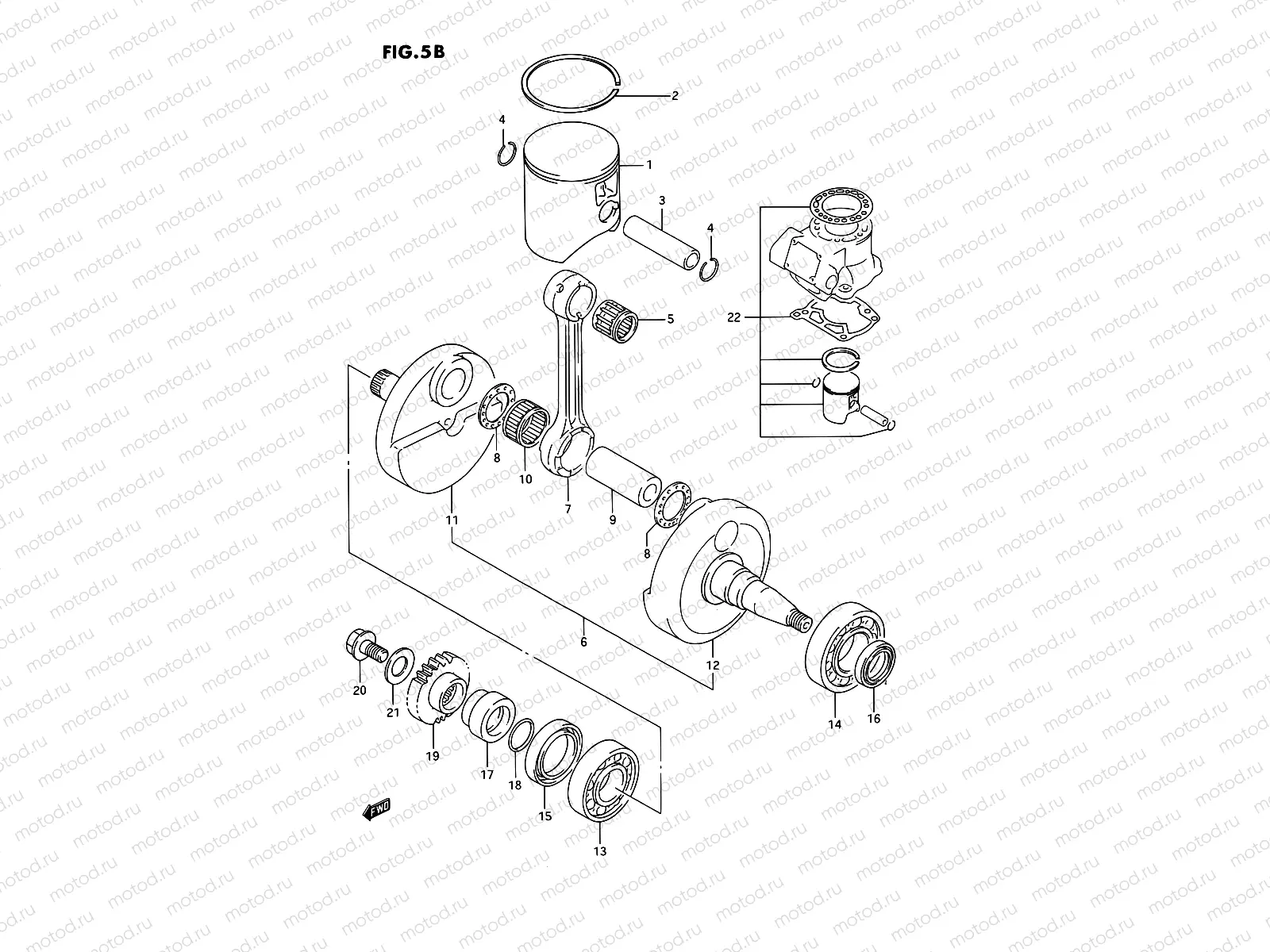 5B - CRANKSHAFT (MODEL P/R)