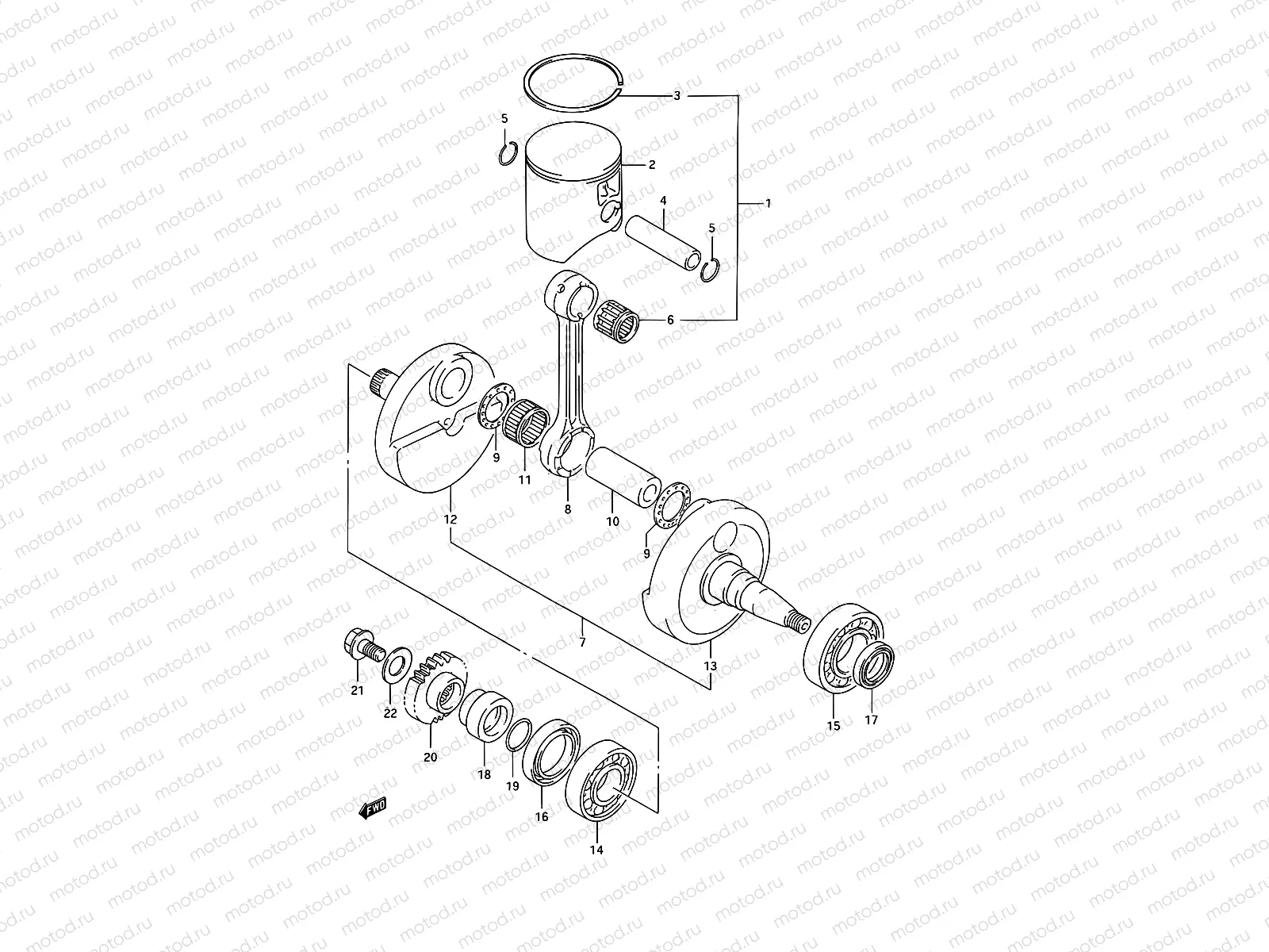 5B - CRANKSHAFT (MODEL P/R)