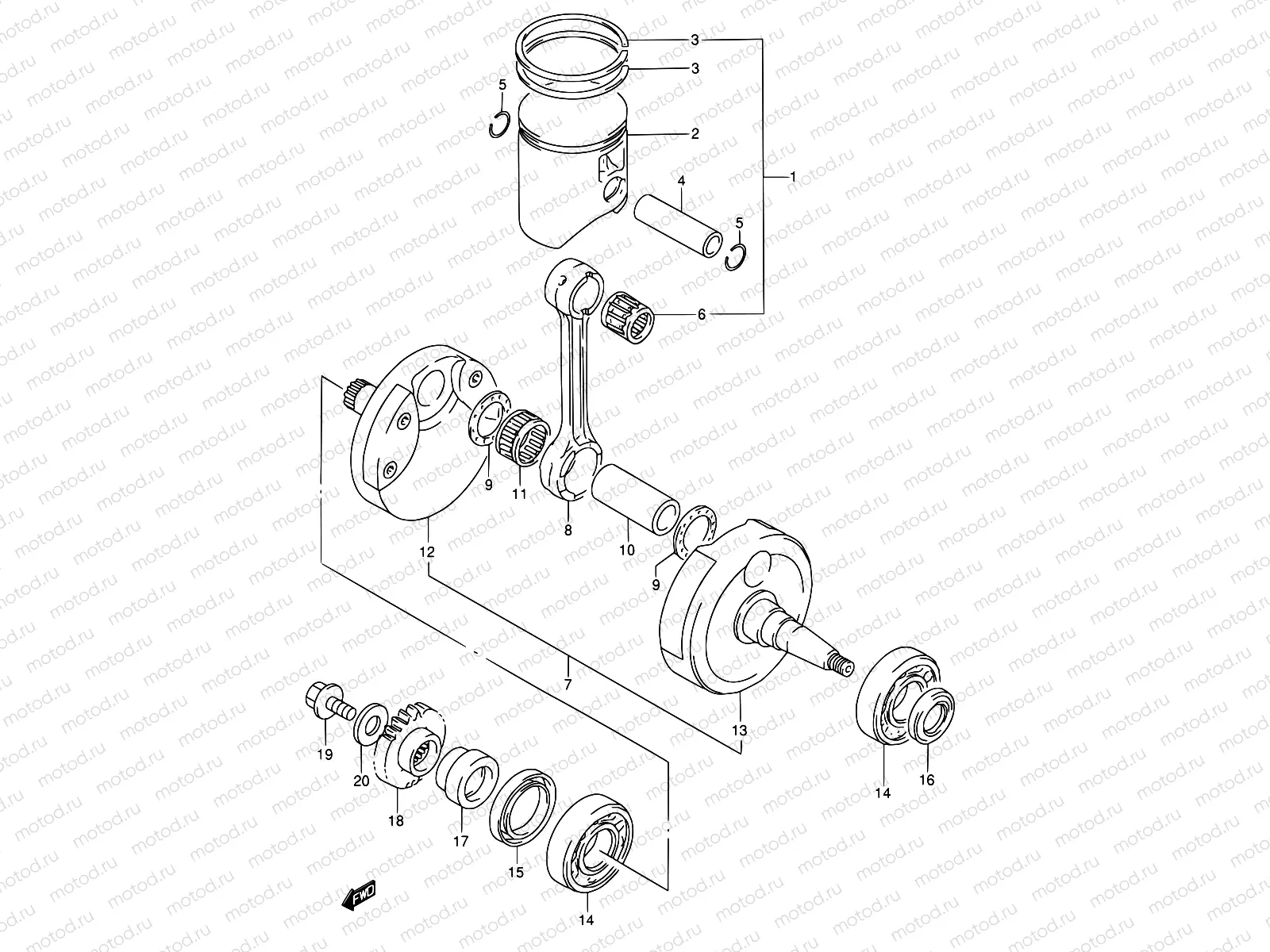 5B - CRANKSHAFT (MODEL S/T)