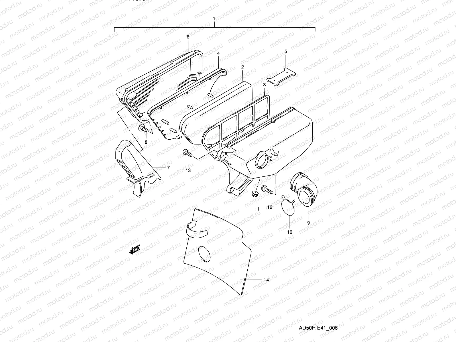 6 - AIR CLEANER (MODEL L E41 ~E.NO.211604)