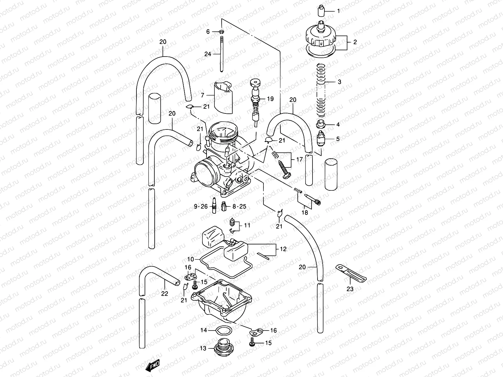 6 - CARBURETOR (MODEL T/V)