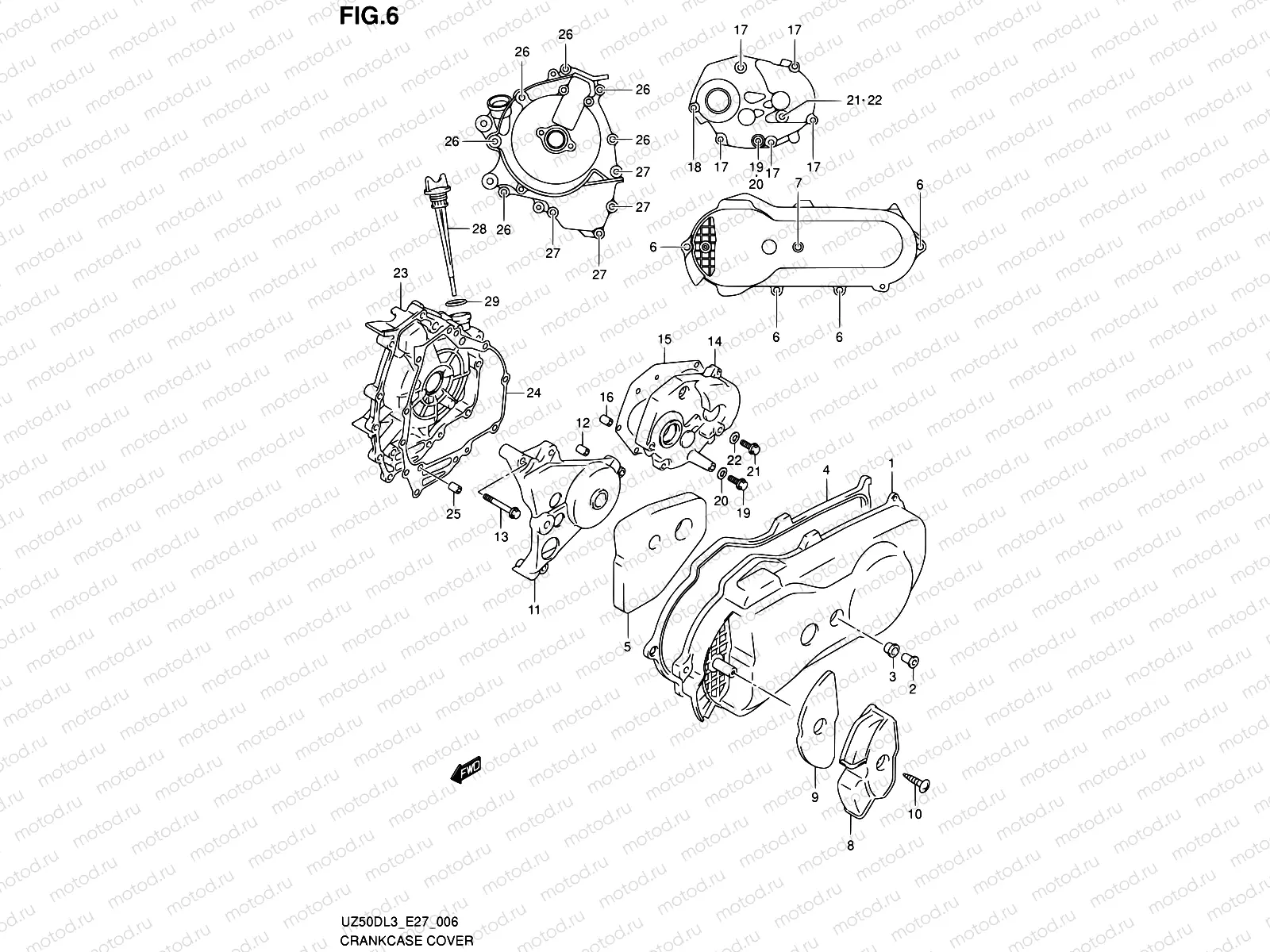 6 - CRANKCASE COVER