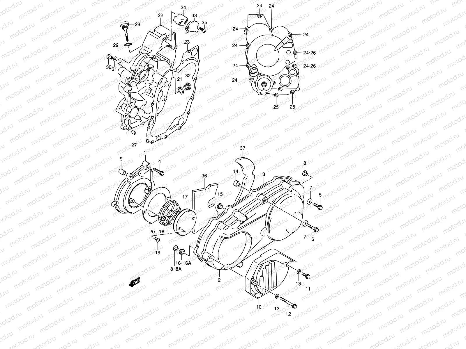 6 - CRANKCASE COVER
