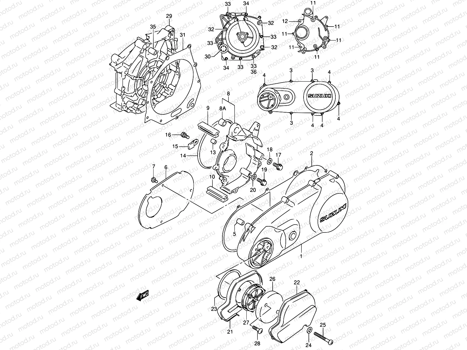 6 - CRANKCASE COVER