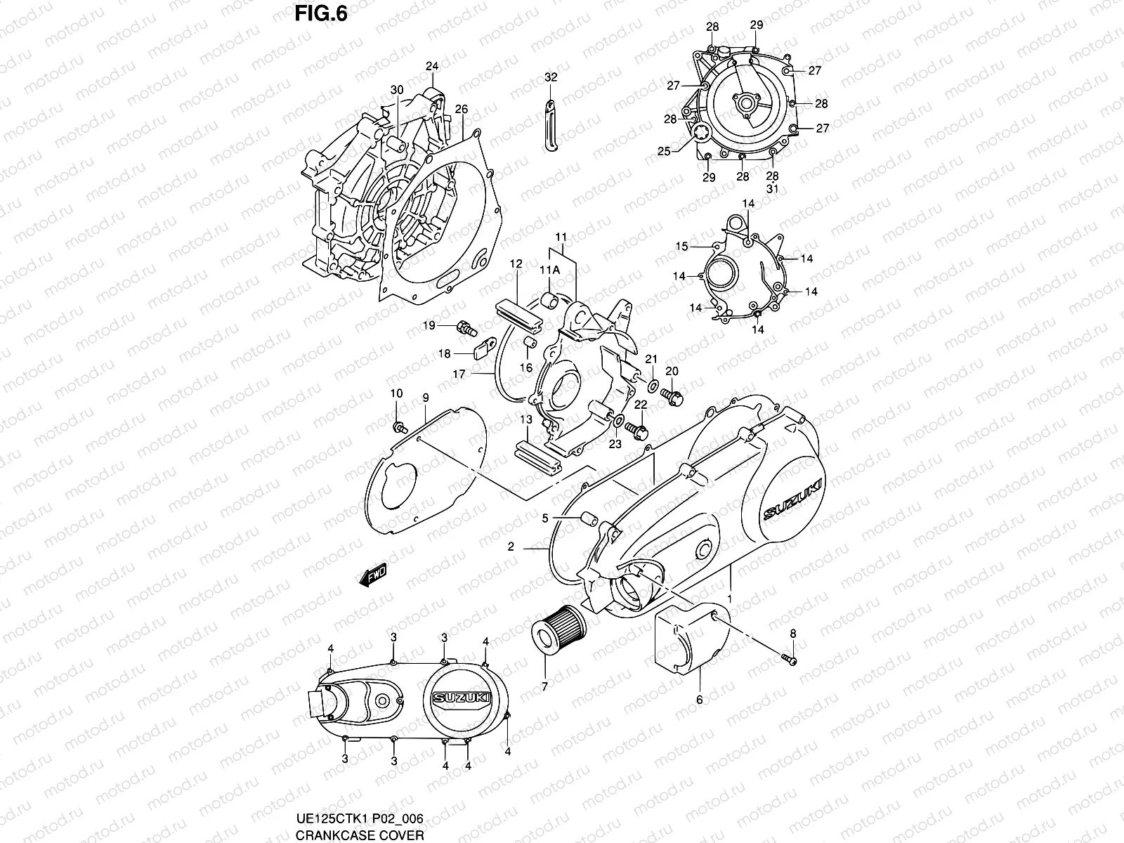 6 - CRANKCASE COVER