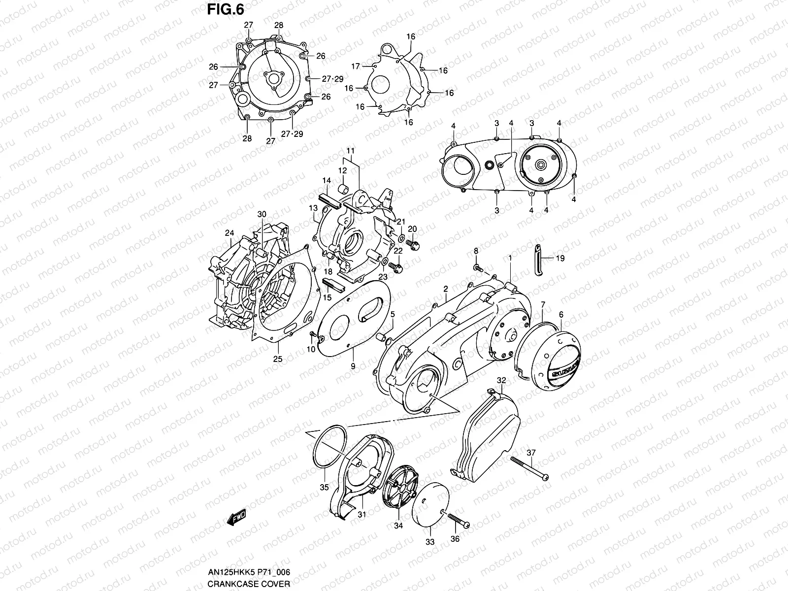6 - CRANKCASE COVER