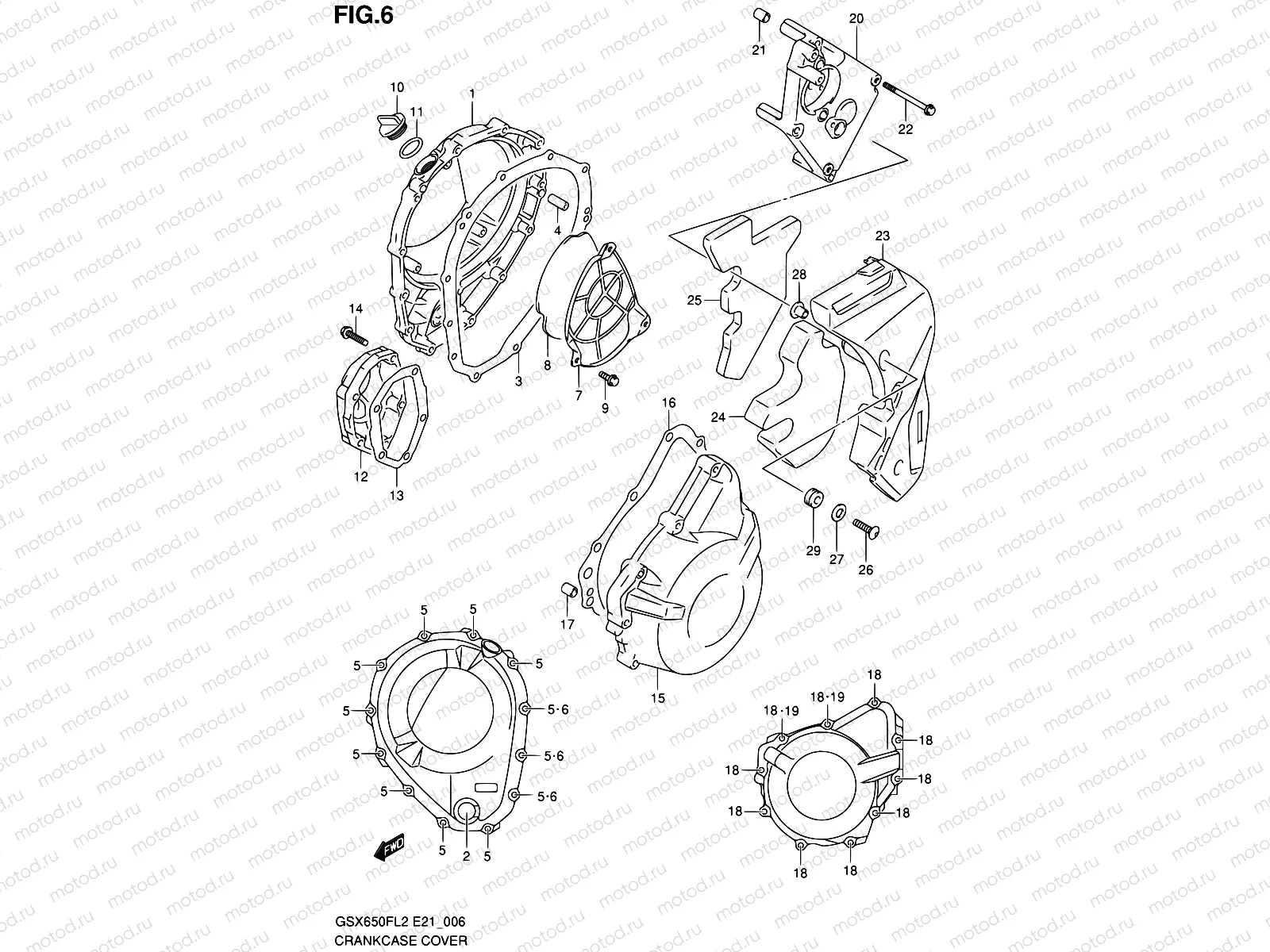 6 - CRANKCASE COVER