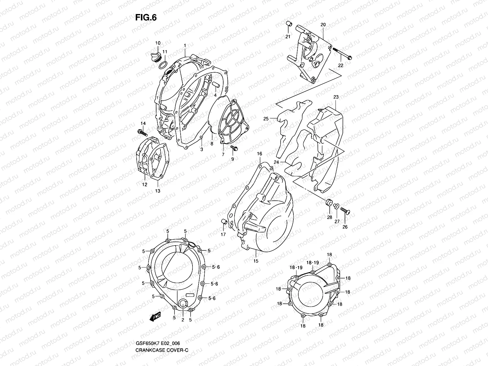 6 - CRANKCASE COVER