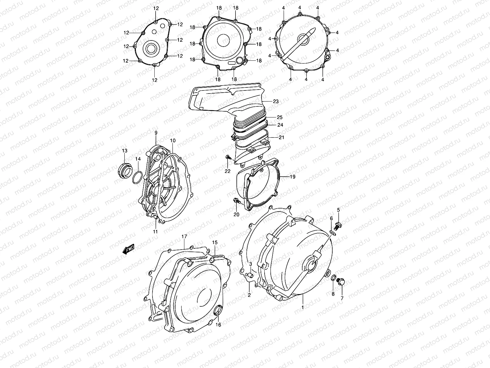 6 - CRANKCASE COVER
