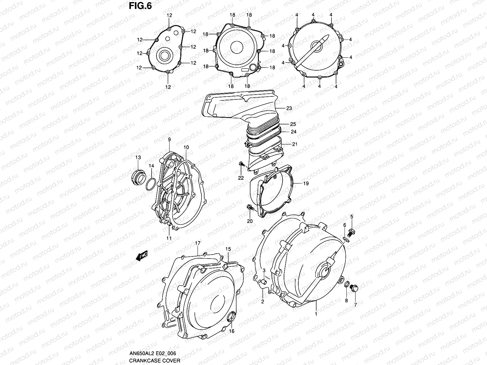 6 - CRANKCASE COVER