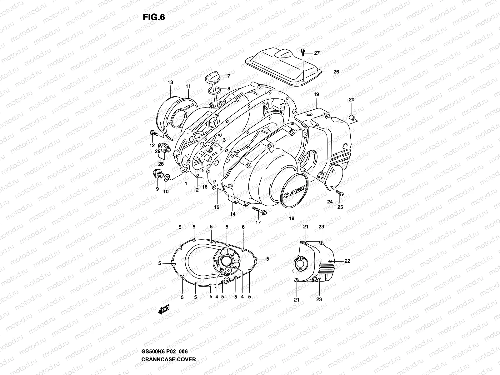 6 - CRANKCASE COVER