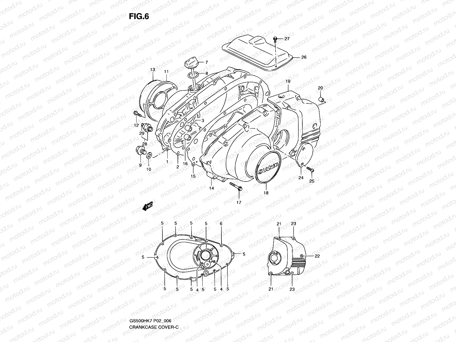 6 - CRANKCASE COVER