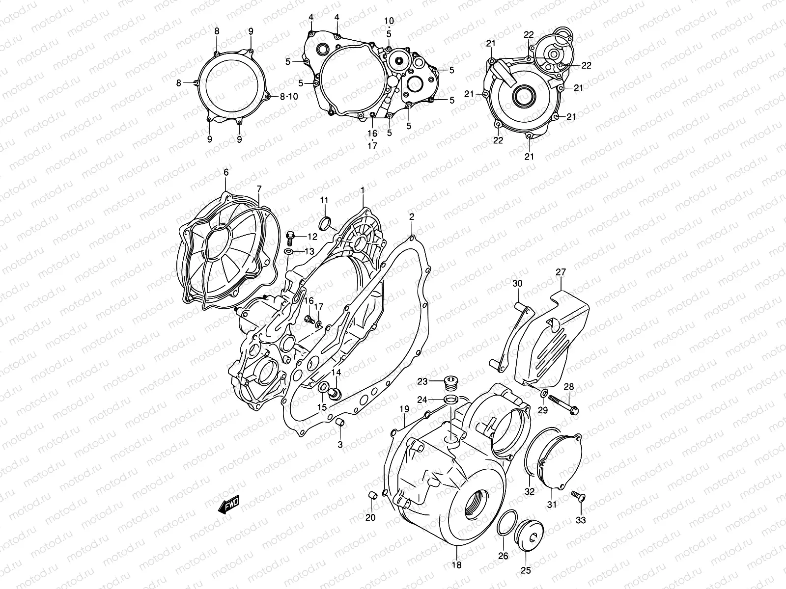 6 - CRANKCASE COVER
