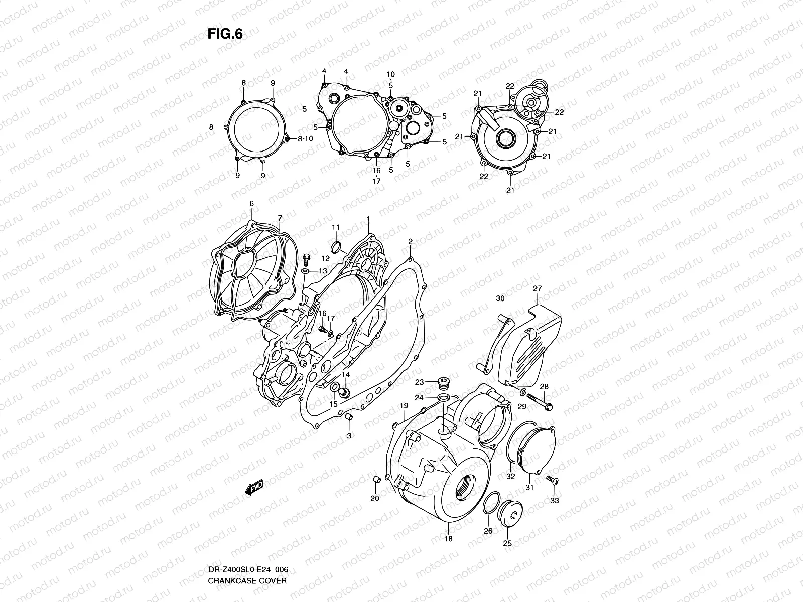 6 - CRANKCASE COVER