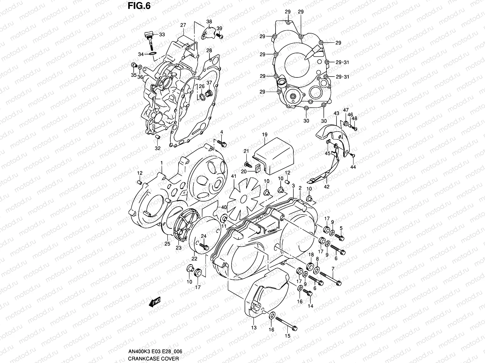 6 - CRANKCASE COVER