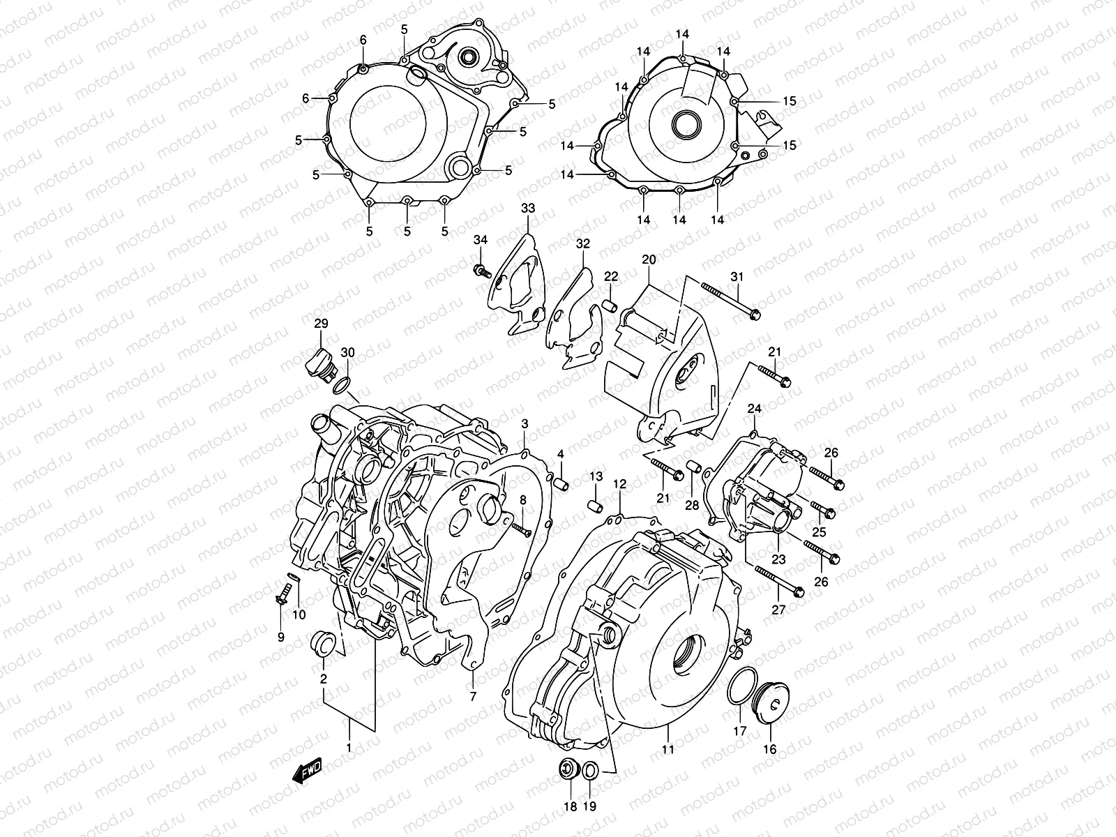 6 - CRANKCASE COVER