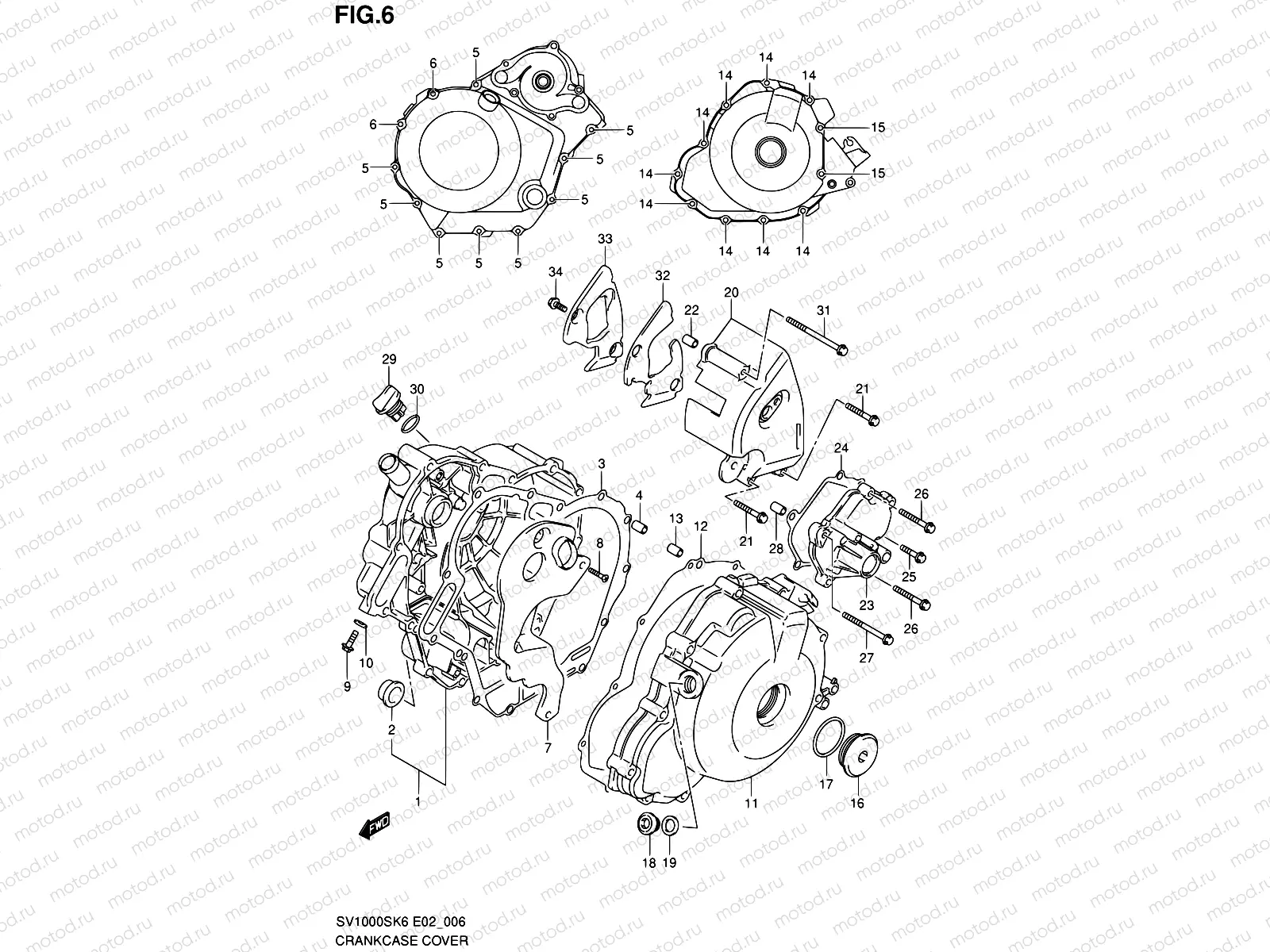 6 - CRANKCASE COVER