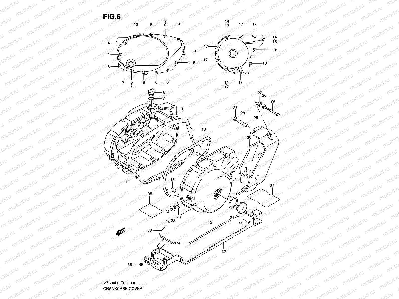 6 - CRANKCASE COVER
