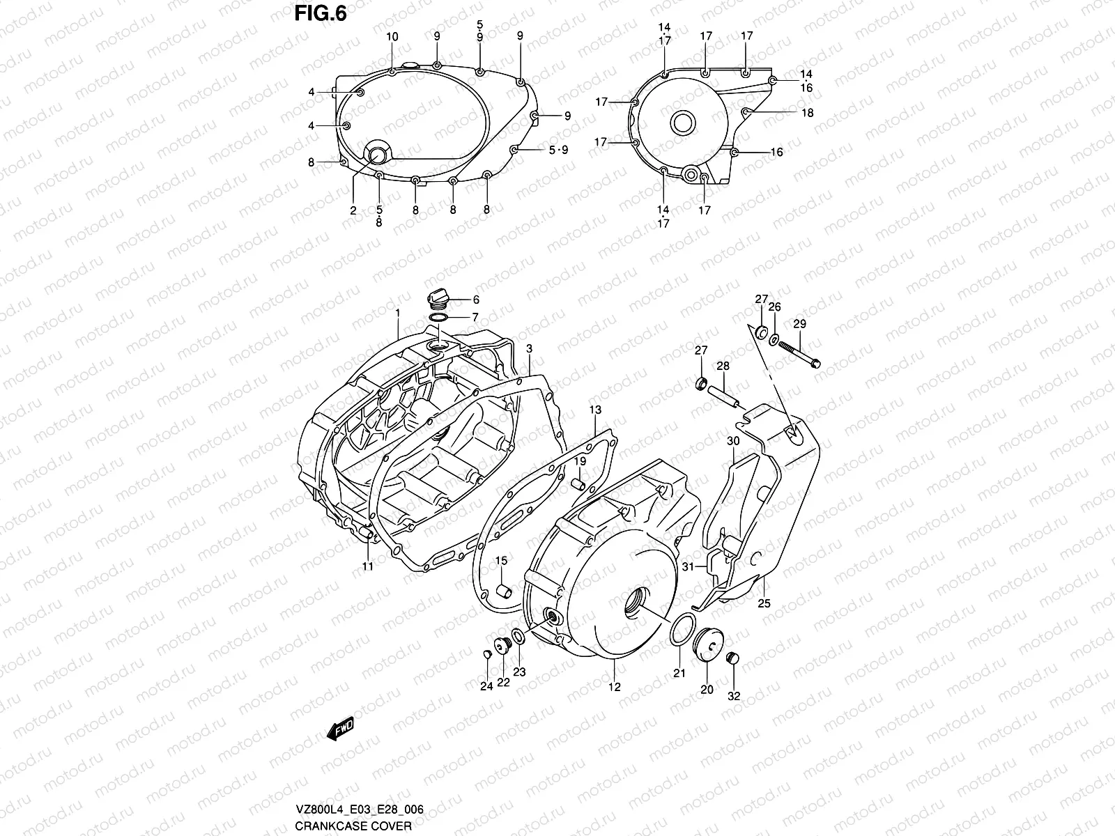 6 - CRANKCASE COVER