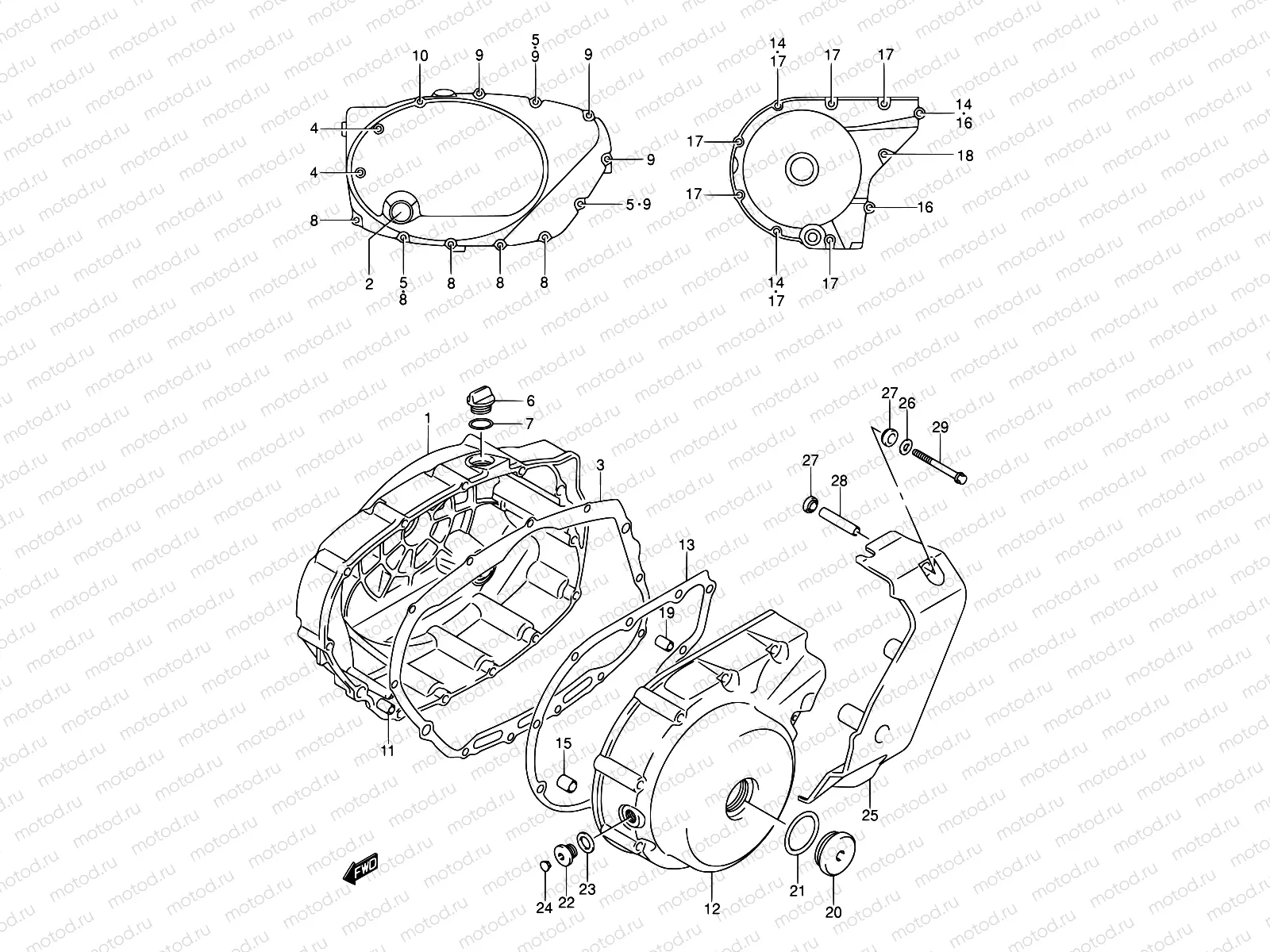 6 - CRANKCASE COVER