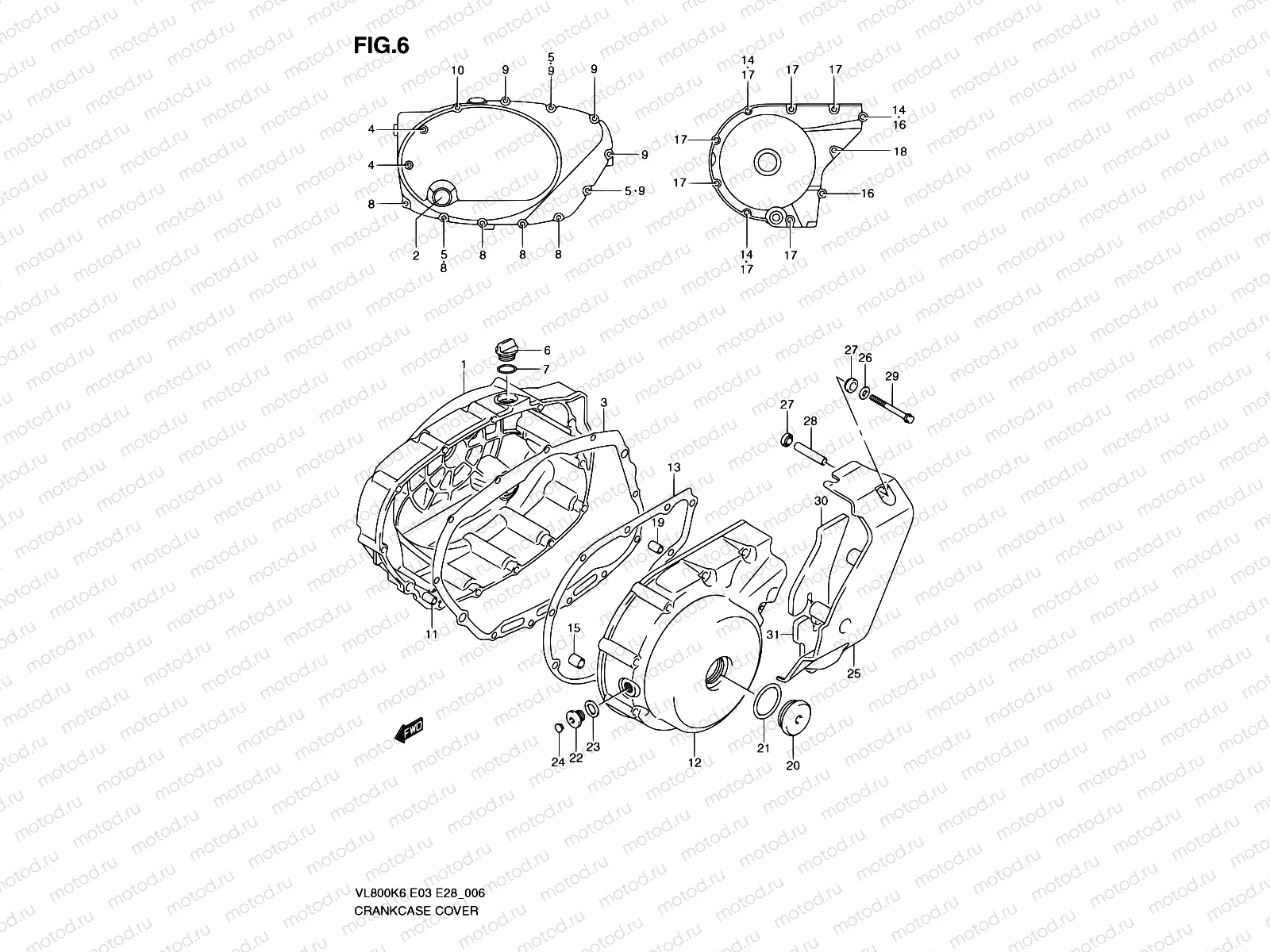 6 - CRANKCASE COVER