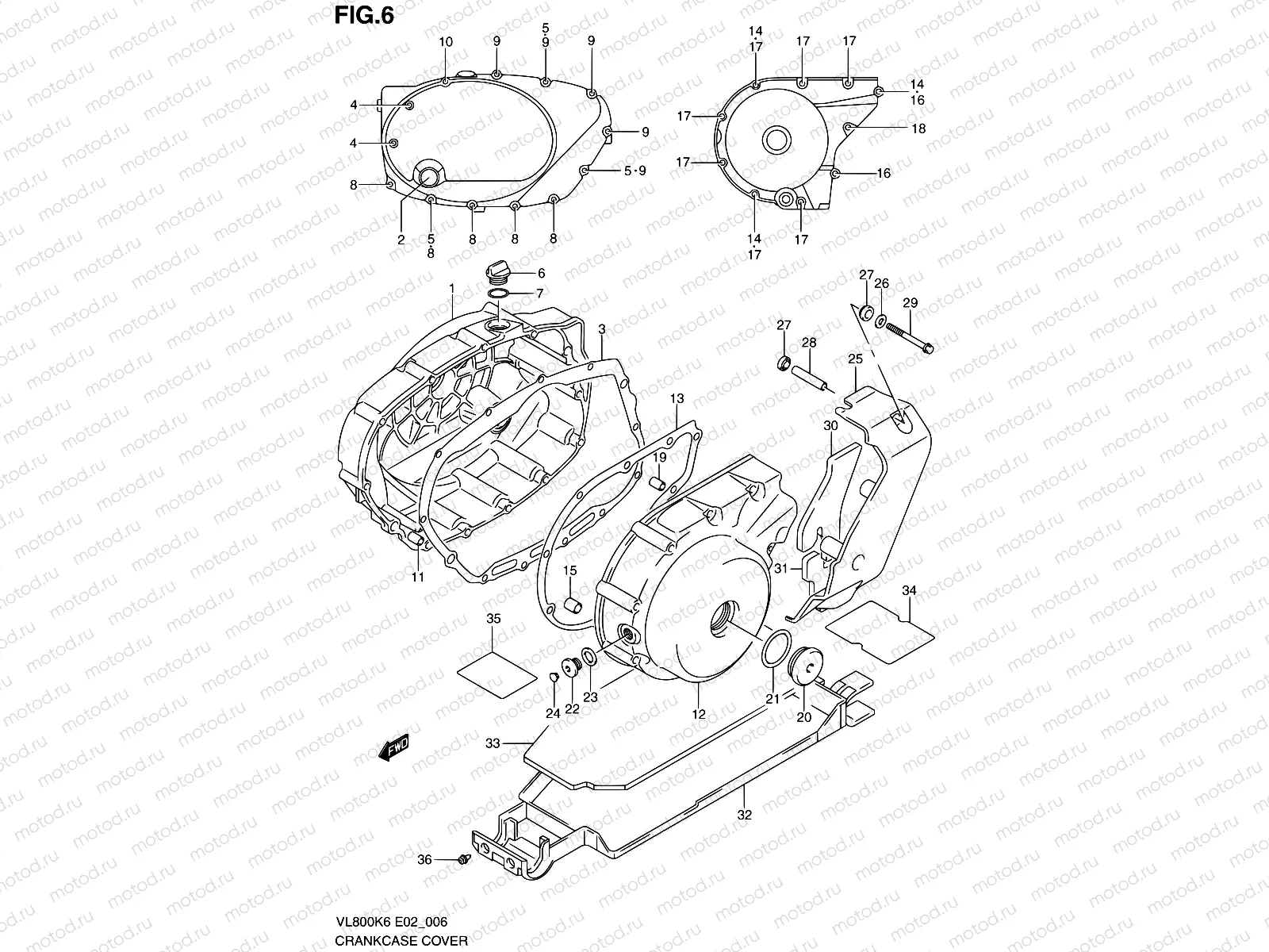6 - CRANKCASE COVER