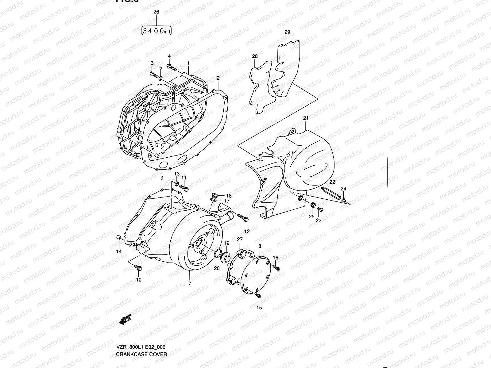 6 - CRANKCASE COVER