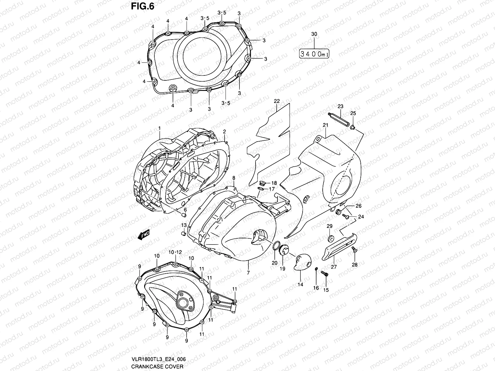 6 - CRANKCASE COVER