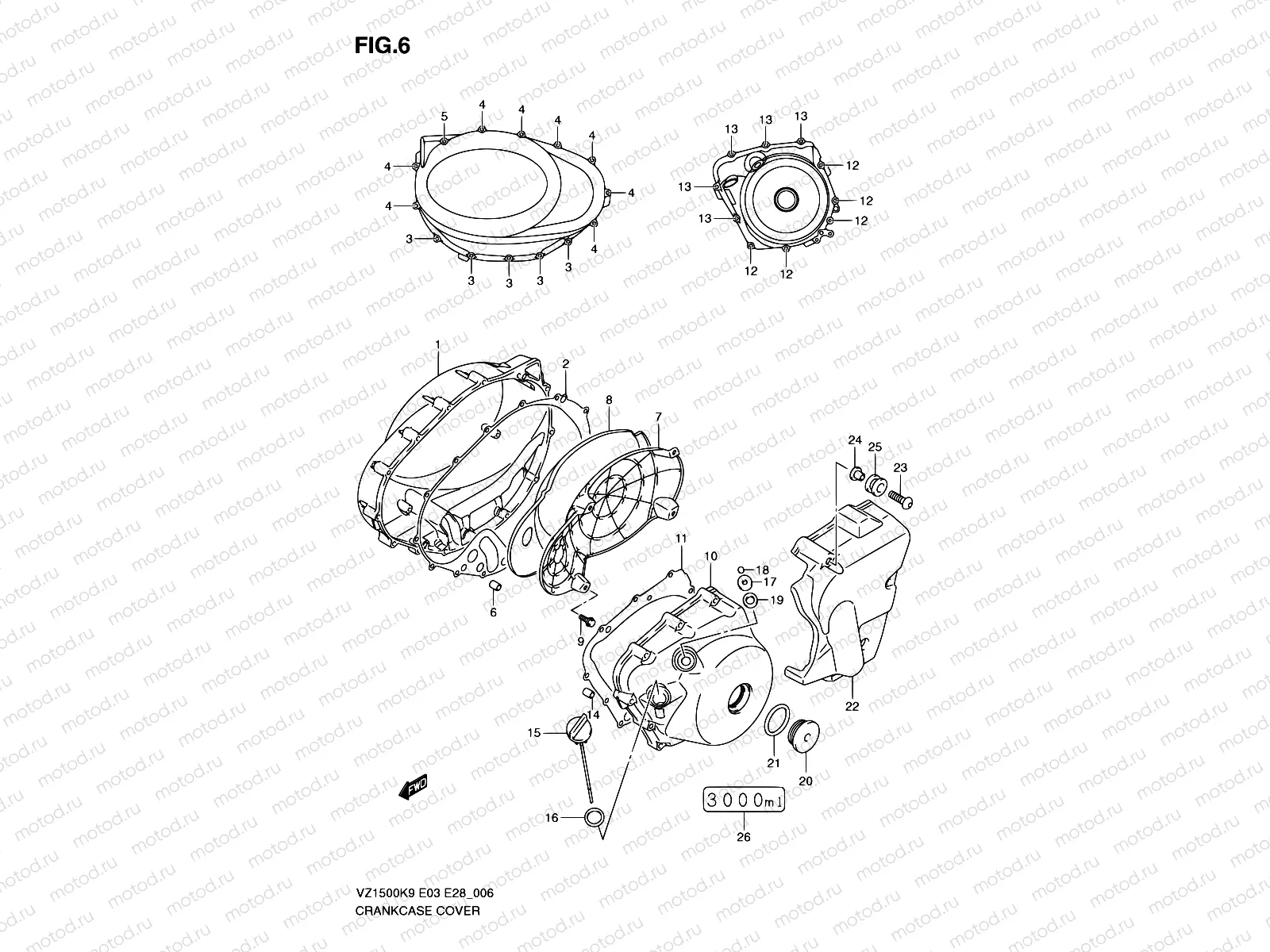 6 - CRANKCASE COVER