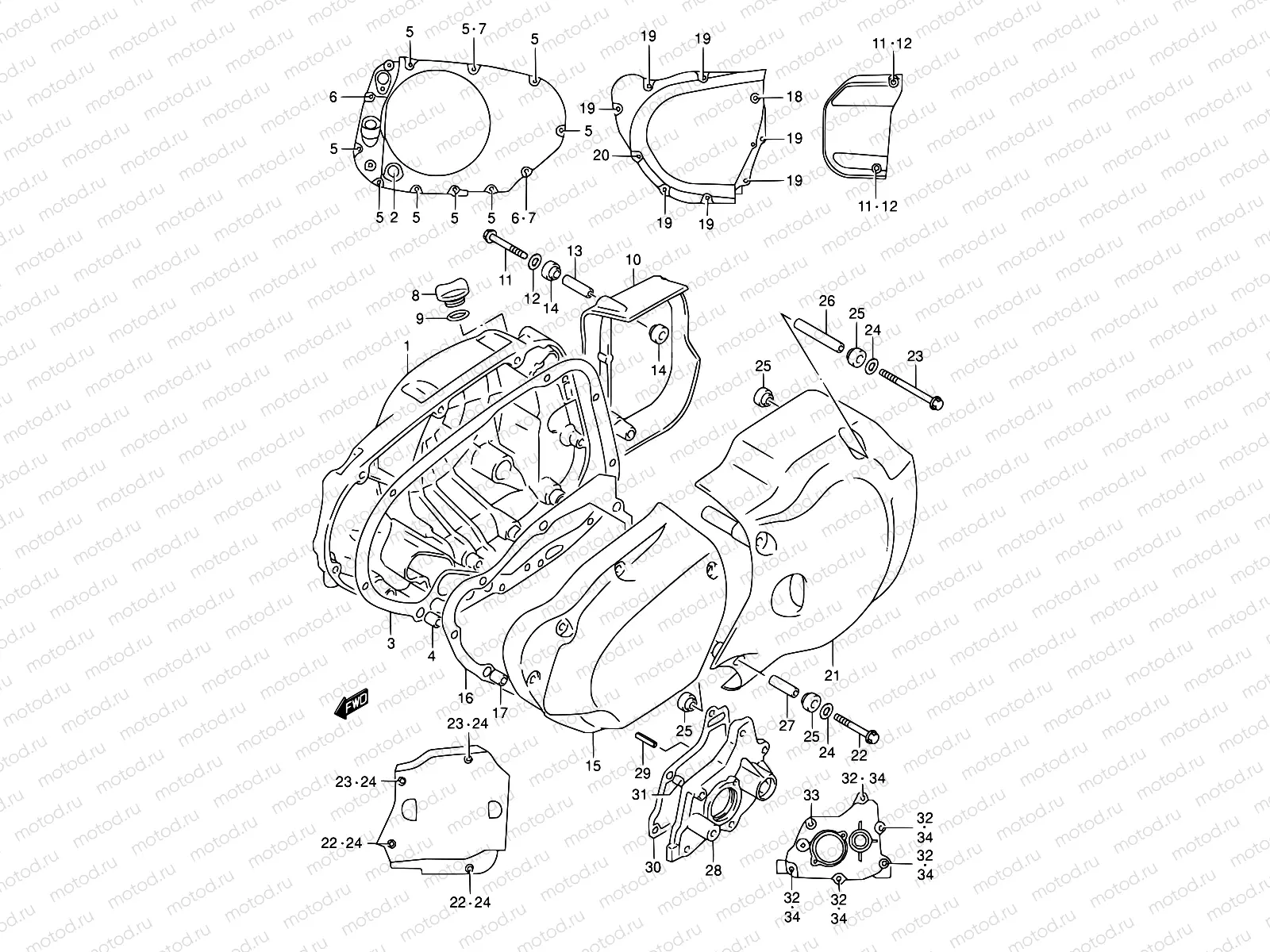 6 - CRANKCASE COVER