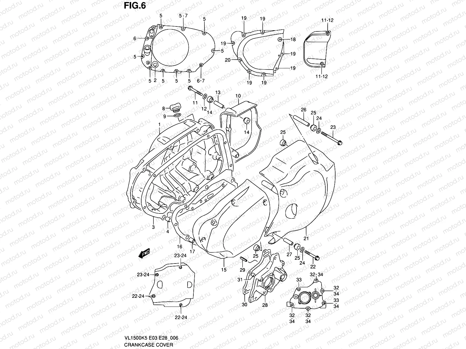 6 - CRANKCASE COVER