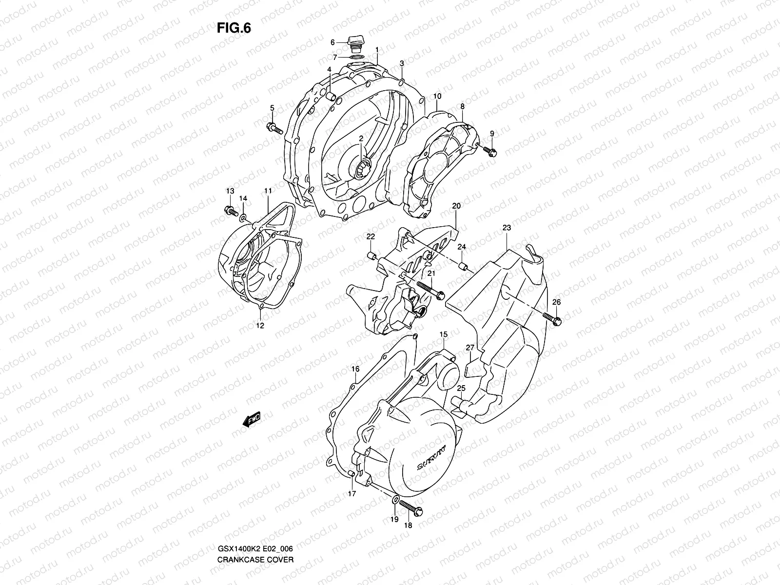 6 - CRANKCASE COVER