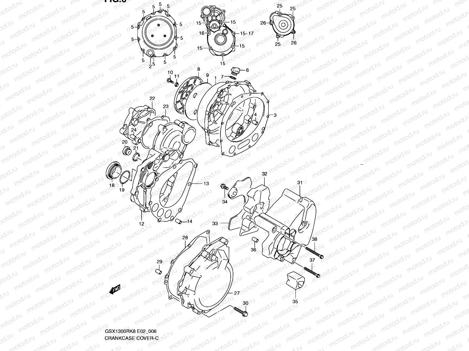 6 - CRANKCASE COVER