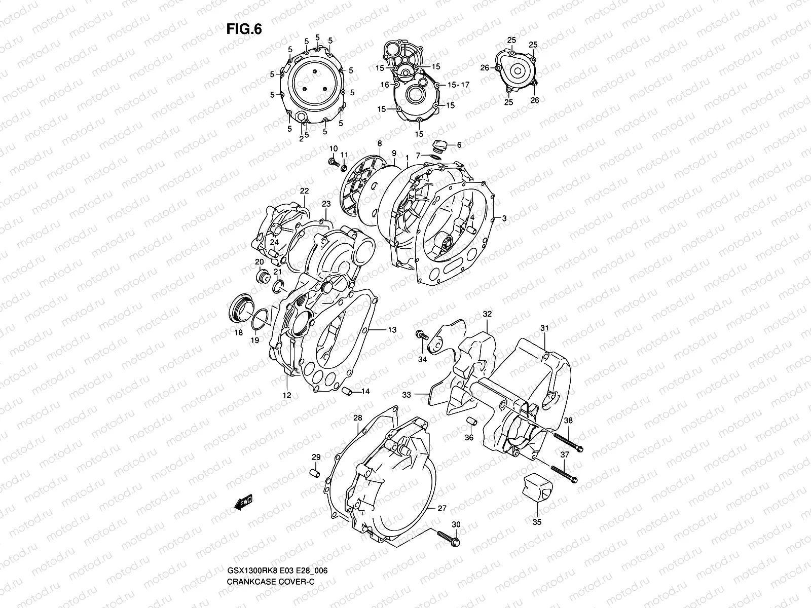 6 - CRANKCASE COVER